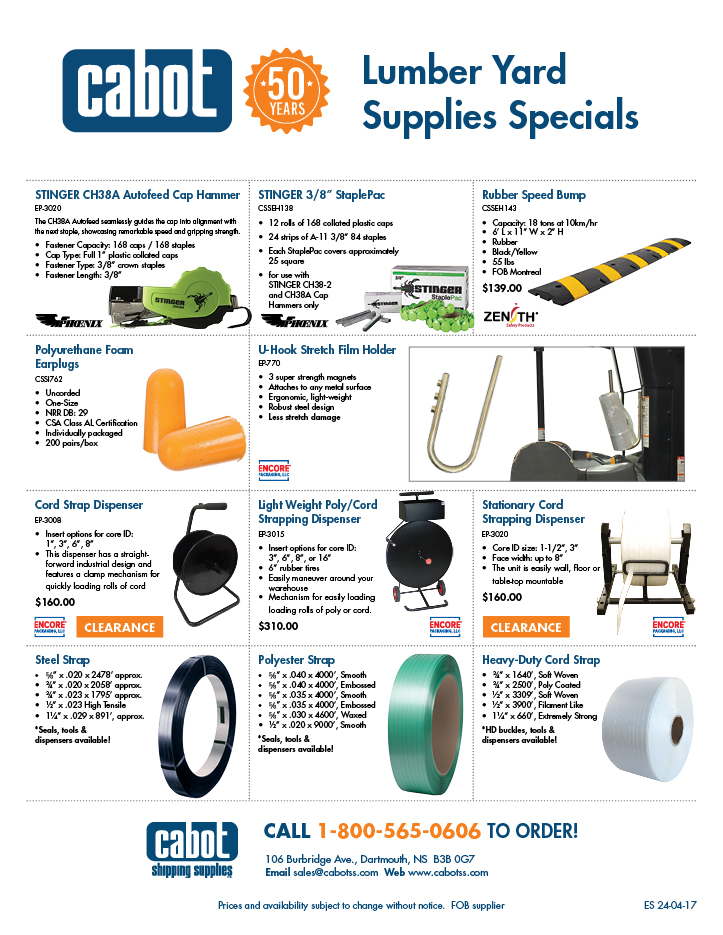 Cabot Shipping - Lumber Yard Supplies Special Flyer