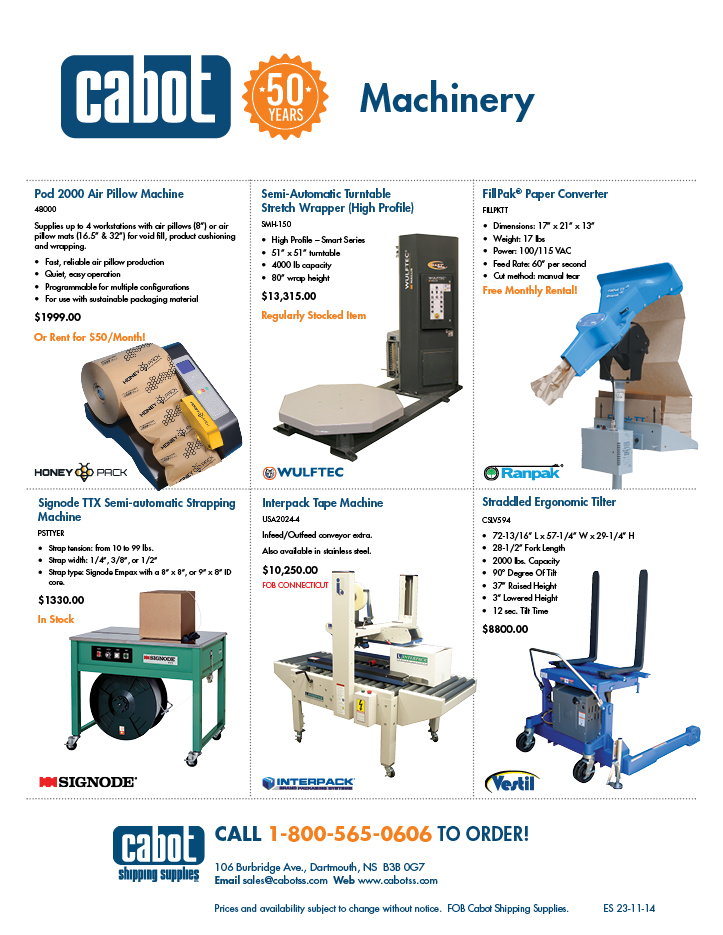Cabot Shipping - Machinery Flyer
