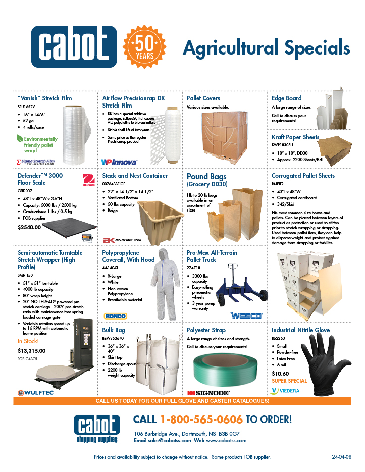Cabot Shipping - Agricultural Specials Flyer