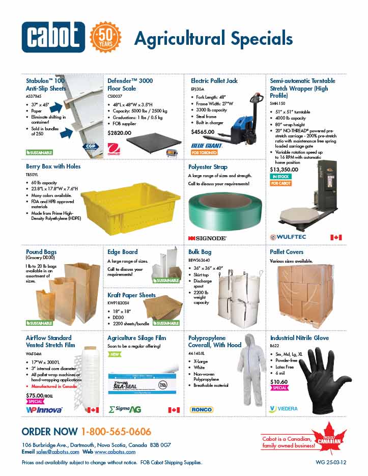 Cabot Shipping - Agricultural Specials Flyer