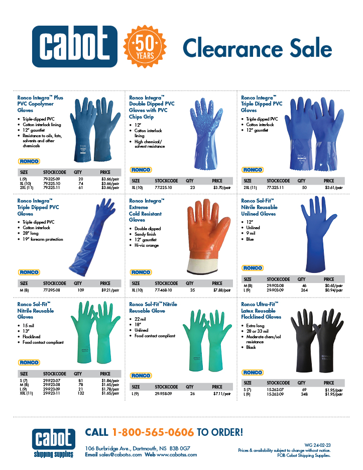 Cabot Shipping - Clearance Flyer
