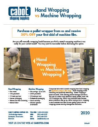 Cabot Shipping - Hand Wrapping vs Pallet Wrapping Flyer