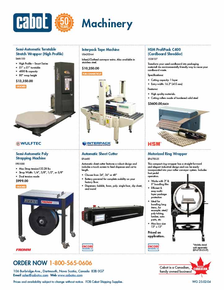 Cabot Shipping - Machinery Flyer