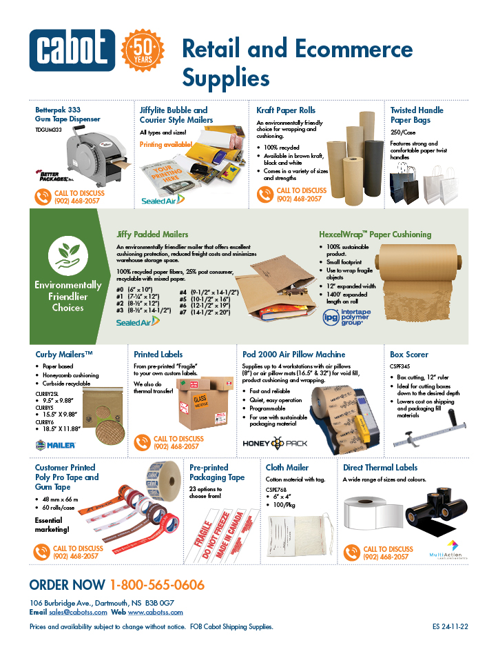 Cabot Shipping - Retail and Ecommerce Supplies Flyer