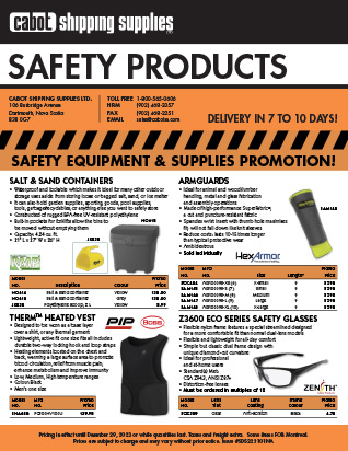 Cabot Shipping - SCN 2022 Q3 Safety Products Flyer (SDS222071NA)