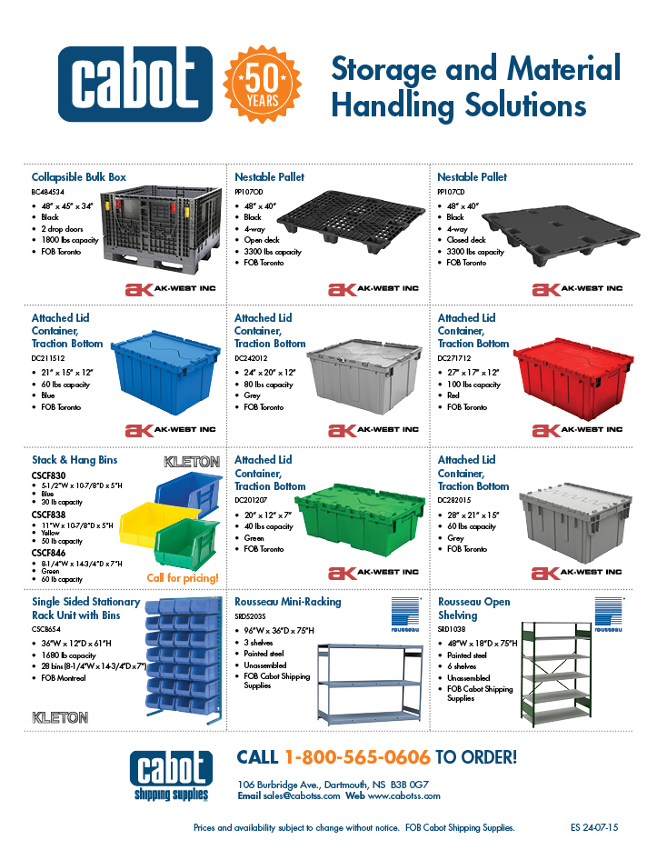 Cabot Shipping - Storage and Material Handling Solutions Flyer