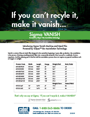 Cabot Shipping - Vanish Stretch Film Flyer