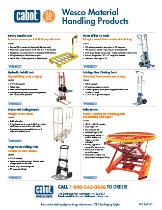 Cabot Shipping - Wesco Material Handling and Drum Equipment Flyer