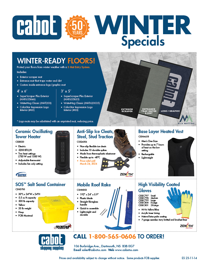 Cabot Shipping - Winter Specials Flyer
