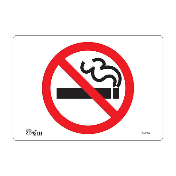 CSSGL997 - SIGN "NO SMOKING" : 7" x 10", vinyl