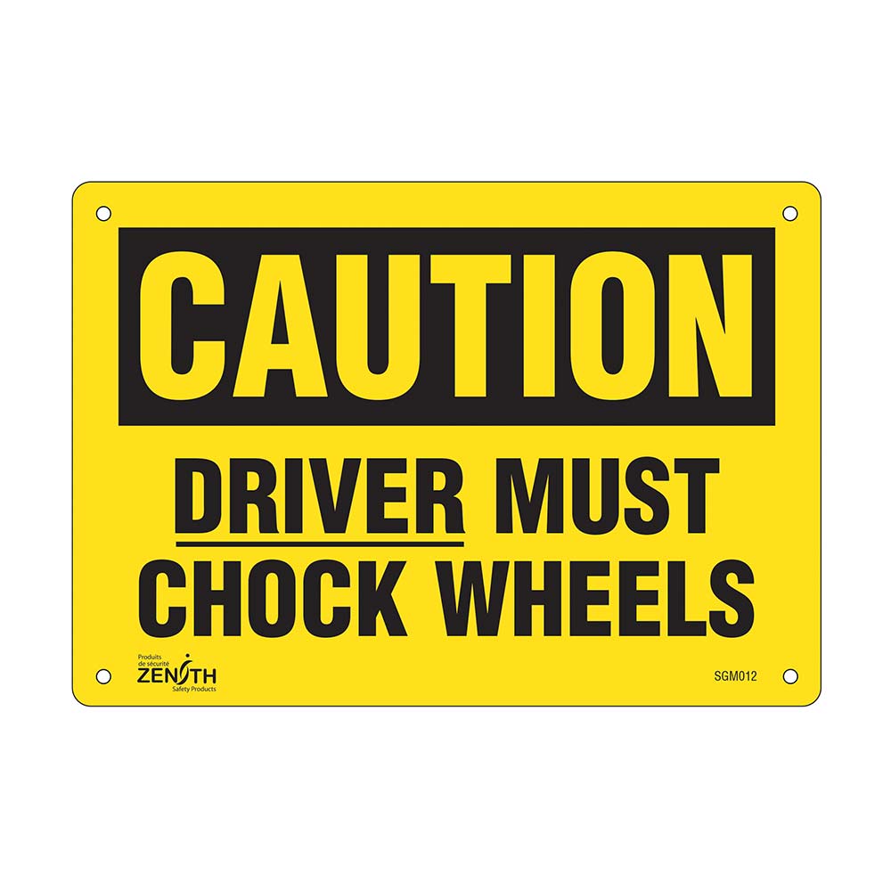 CSSGM012 - SIGN "CAUTION DRIVERS MUST : 7" x 10", aluminum, english