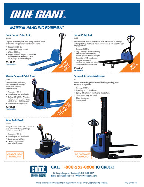 Blue Giant Material Handling Flyer