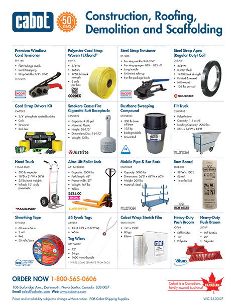 Cabot construction flyer