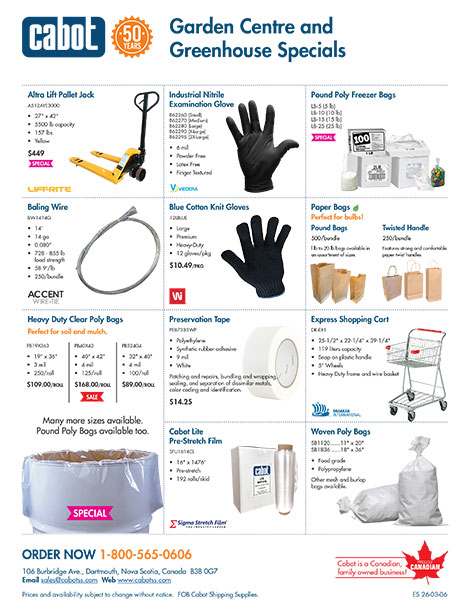 Garden Centre and Greenhouse Specials Flyer