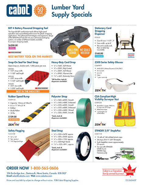 Cabot lumber yard flyer