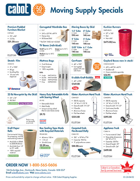 Moving Supply Specials Flyer