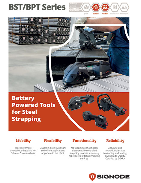 Signode BST-BPT Battery Powered Tools for Steel Strapping Flyer