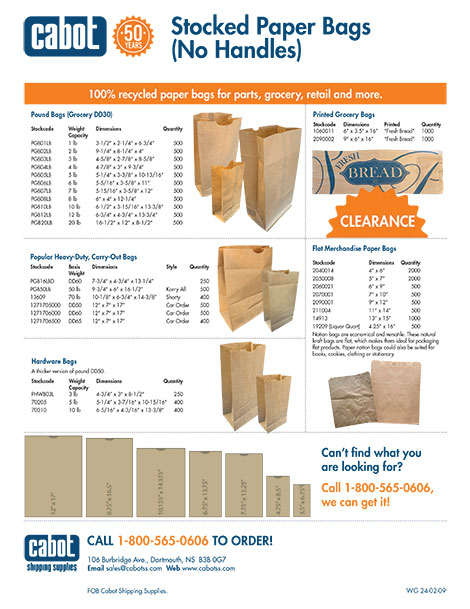Stocked Paper Bags (No Handles) Flyer
