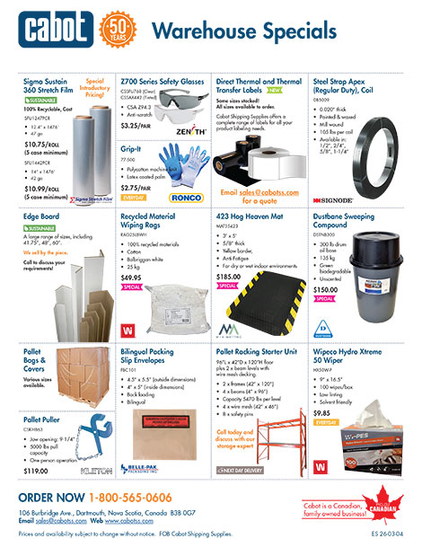 Warehouse Specials Flyer