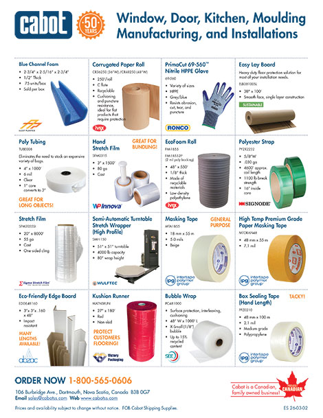 Window, Door, Kitchen, Moulding, Manufacturing and Installations Flyer