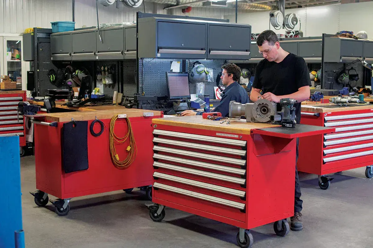 Rousseau drawer cabinets in an industrial workspace