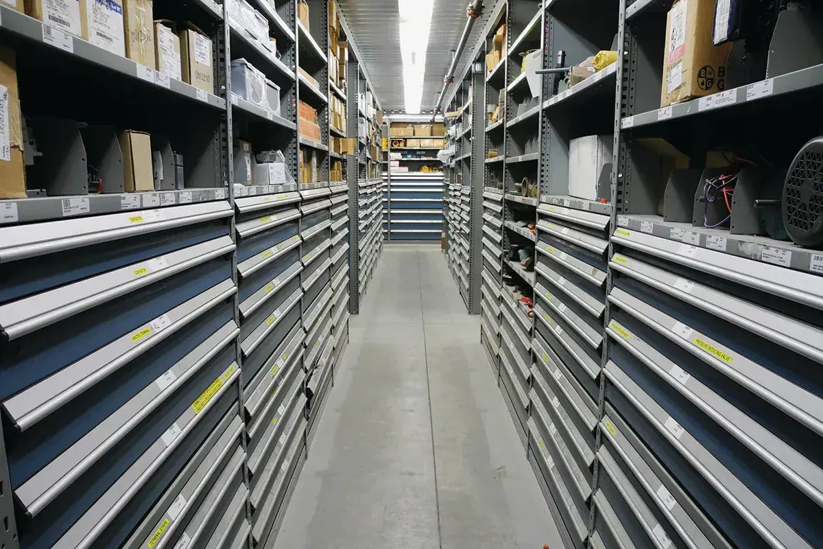 Rousseau shelving and racking in a stockroom