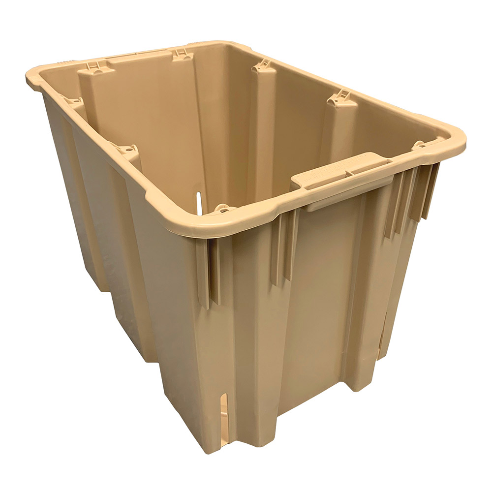 007648BEIGE - BIN STACK & NEST BEIGE 50 LBS CAP : 22" x 14.5" x 14.5", 50 lbs capacity, beige