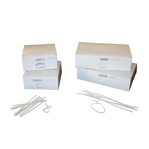 053PT04W - TWIST TIES 4" WHITE PAPER : 4", paper, 2000/Box