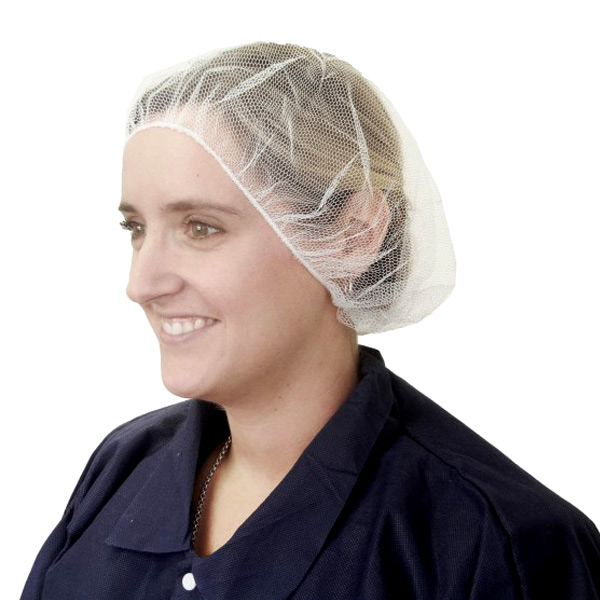 1818 - HAIRNET 21" HONEYCOMB MESH WHITE : 21", nylon, latex free, white