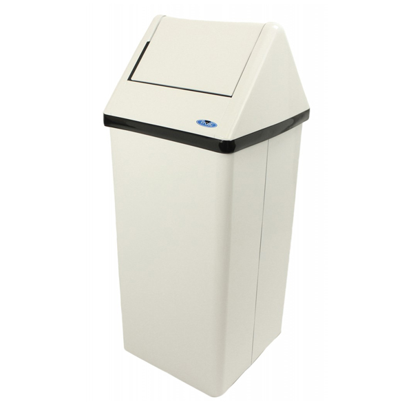 301-NL - WASTE RECEPTACLE WHITE : 21 US gal, 13.25”L x 14.25”W x 34.75”H, 22 ga stainless steel, white