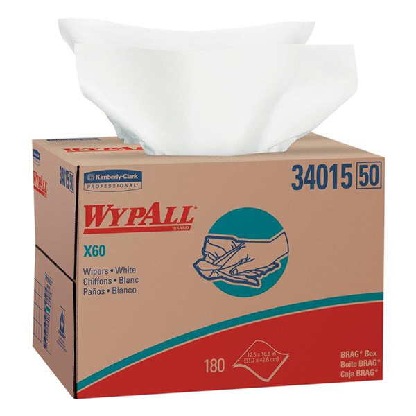 34015 - WIPER 12.5" X 16.8" : 12-1/2" x 16-4/5", white, 180 sheets/box