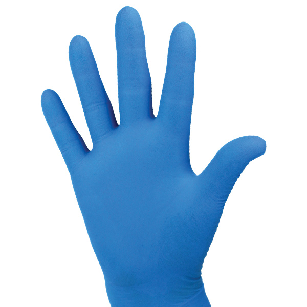 34603 - GLOVES NITRILE BLUE LARGE : large, nitrile, 9" - 9.5", powder-free, blue
