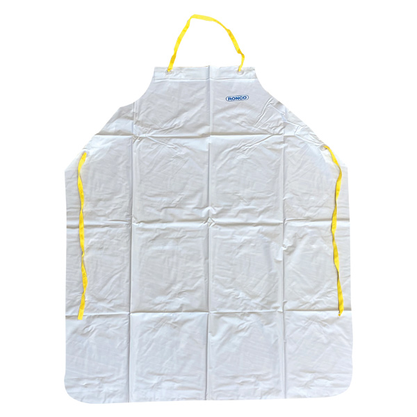 41-032 - APRON 35" X 45" 8MIL COVER ME VINYL : white, one size fits all, 45" x 35", 8 mil, food contact compliant, moderate chemical/solvent resistance