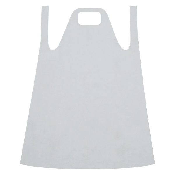 41-165W - APRON 35" X 59" WHITE VINYL 6MIL : one size fits all, vinyl, 59" x 35", 6 mil