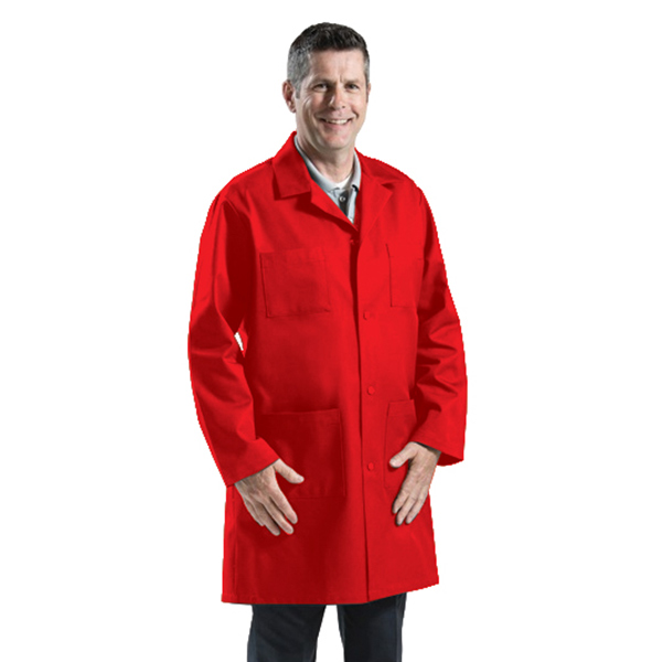 639012D-R - Long Red Lab Coat : two piece, long, red
