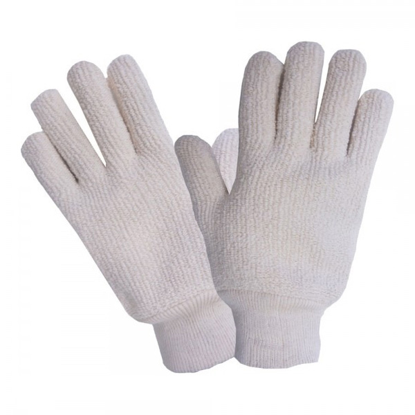 66-041-01 - GLOVES TERRY CLOTH W/KNIT WRIST : mens, cotton terry