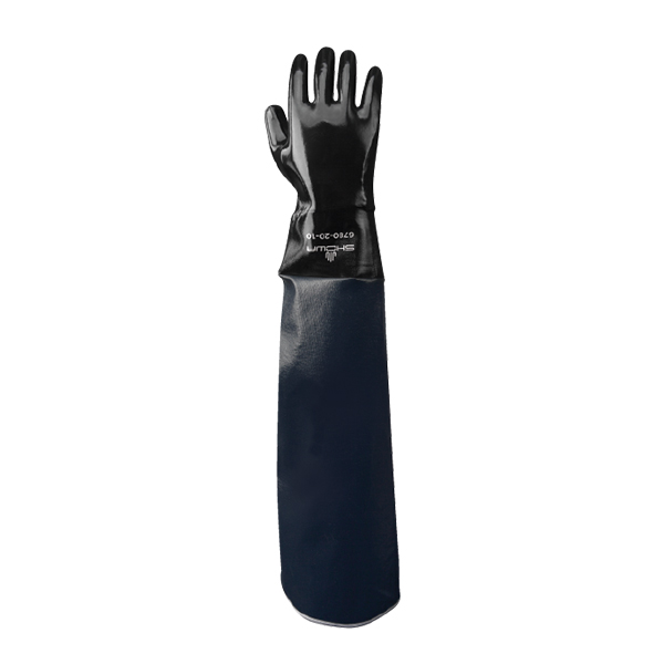 6780-20 - GLOVES NEOPRENE W/20" SLEEVE : large, 20" sleeve, black/blue, neoprene coated