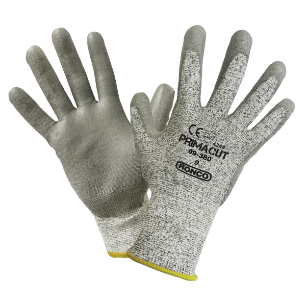 69-380-07 - GLOVES PRIMA CUT PALM COATED SMALL : small (7), HPPE, polyurethane coating, level 3 cut resistance