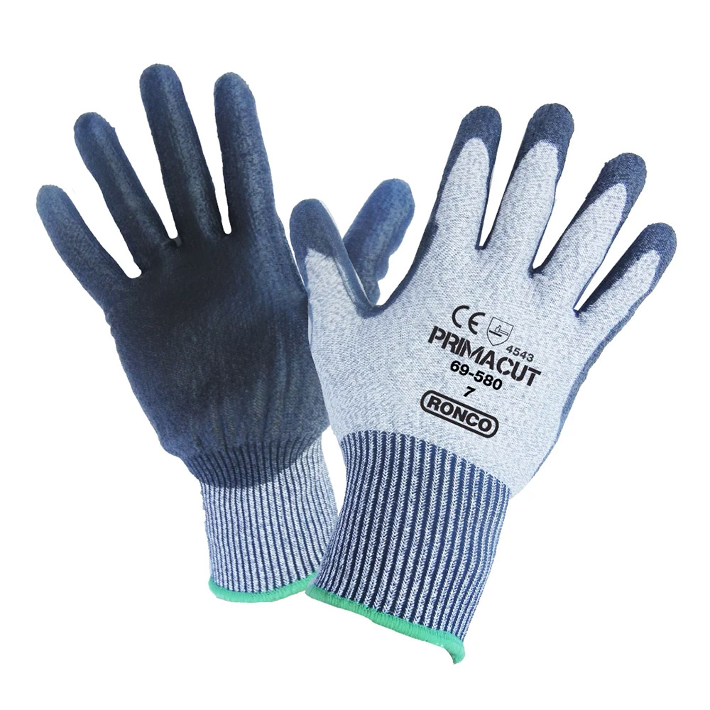 69-580-09 - GLOVES PRIMA CUT PLAM COATED : large, HPPE, PU, grey
