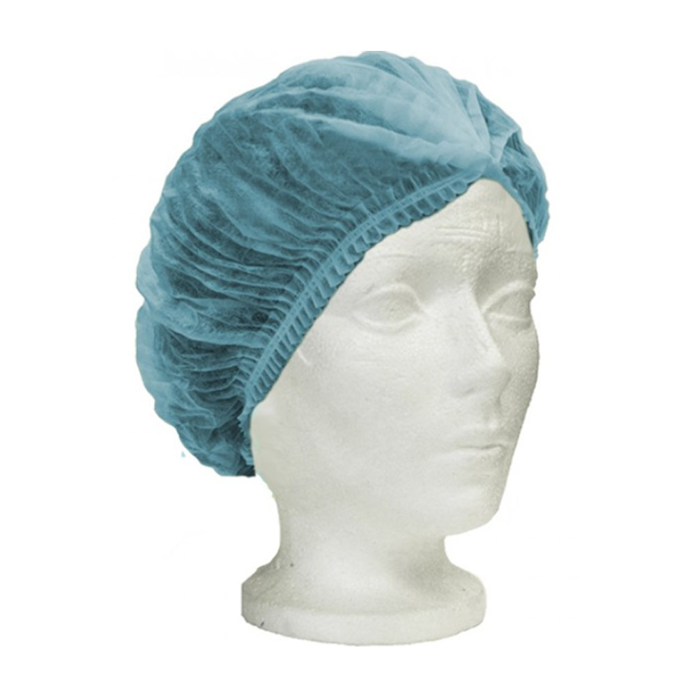 7021B - HAIRNET 21" BOUFFANT CAP BLUE : 21", non-woven polypropylene, blue