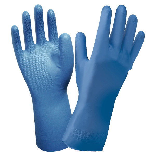 707D-08 - GLOVES NITRILE 12" 9MIL BLUE MEDIUM : medium (8), 12", 9mil, nitrile