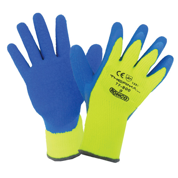 77-600-08 - GLOVES LATEX COATED THERMAL : medium (8), acrylic terry, latex palm