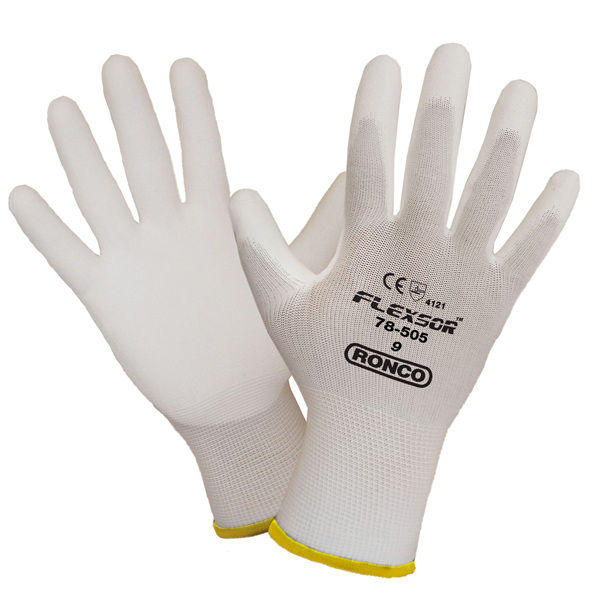 78-505-08 - GLOVES FLEXSOR PALM COATED MED : medium (8), nylon, polyurethane coating