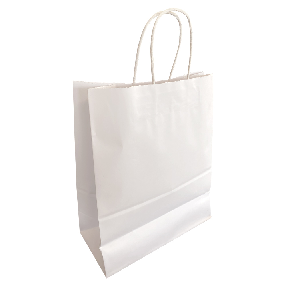 88206 - PAPER BAG SHOPPING "BISTRO" WHITE : 11"W x 5"D x 13"H, white, standard duty, case of 250 bags