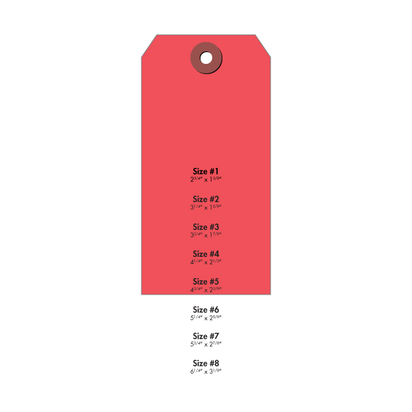 A50355 - TAGS #5 TYVEK RED 4 3/4" X 2 3/8" : 4-3/4" x 2-3/8", red,  1000/case