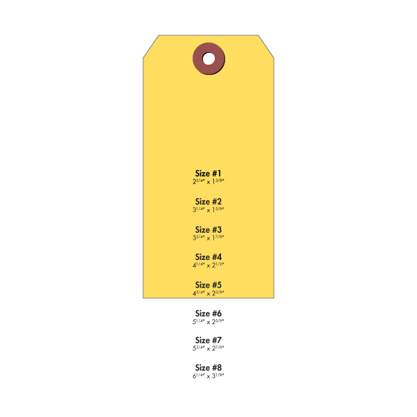 A50455 - TAGS #5 TYVEK YELLOW 4 3/4" X 2 3/8" : 4-3/4" x 2-3/8", #5 tags, yellow, 1000/case