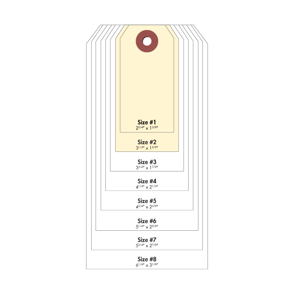 A50522 - TAGS #2 PLAIN 3 1/4" X 1 5/8" : #2 Cardstock Tag, 3-1/4" x 1-5/8"