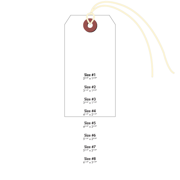 A50554 - TAGS #4 WHITE PRE-STRUNG : #4 Pre-strung Cardstock Tag, White, 4-1/4" x 2-1/2"