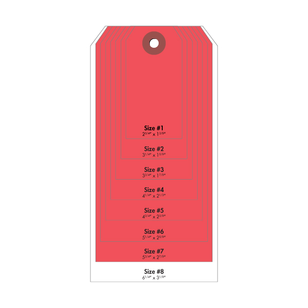 A53377 - TAGS #7 RED 5-3/4" X 2-7/8" : #7 Cardstock Tag, Red 5-3/4" x 2-7/8"