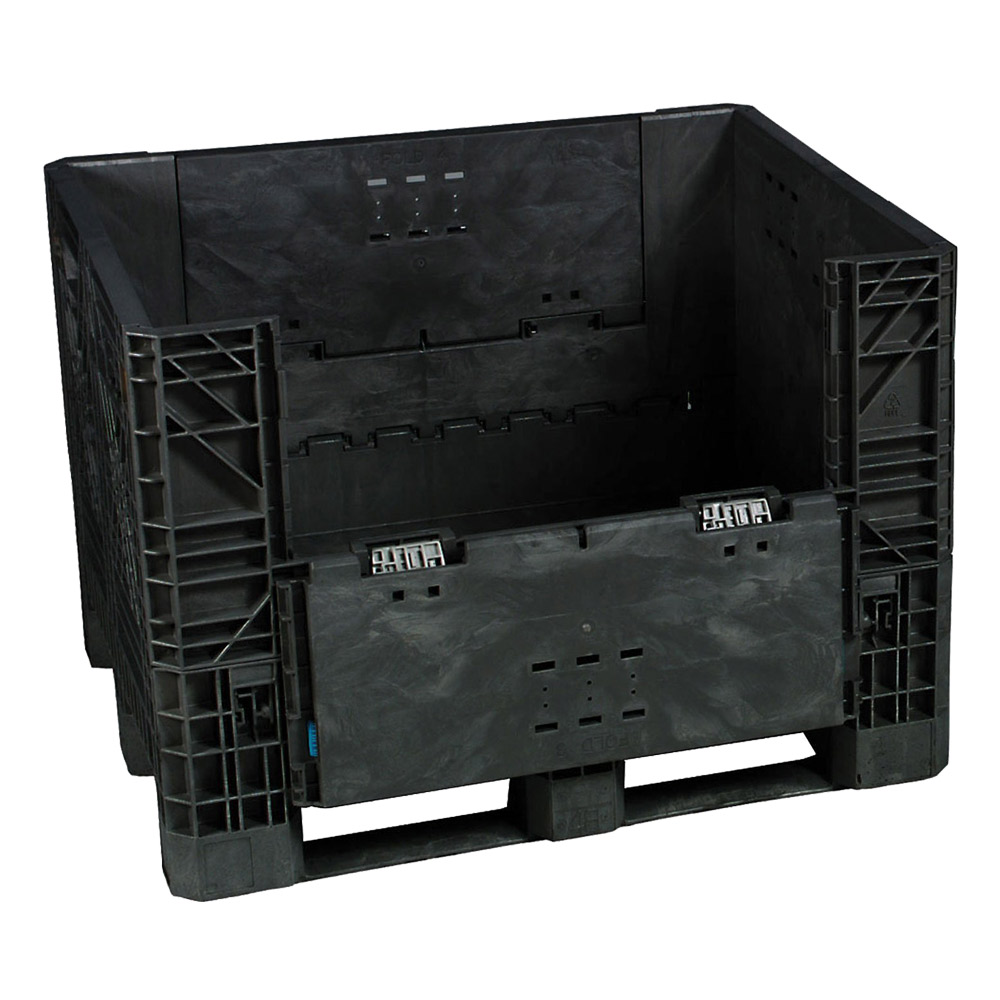 BC4840342 - CONTAINER COLLAPSIBLE BULK 48"X40"X34" : 48" X 40" X 34", black, 1800 lbs capacity